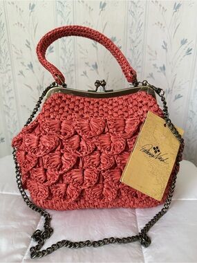 Patricia Nash Crochet Raffia Satchel
